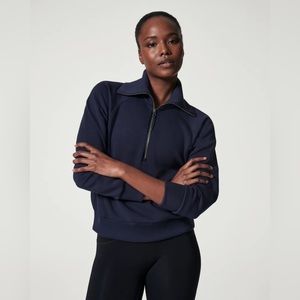 SPANX AirEssentials Half Zip Classic Navy Blue